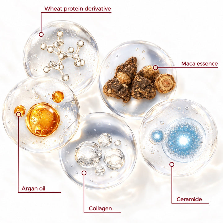Lumacia: kolagen, maca, arganový olej, pšeničný protein a ceramid