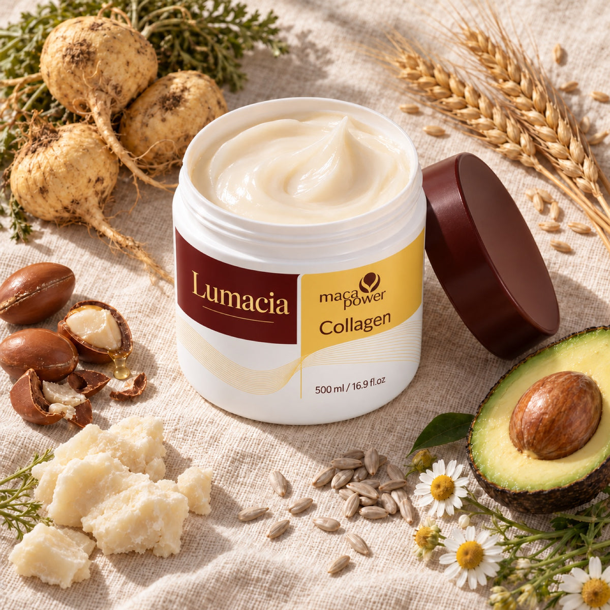 lumacia ingredients flatlay
