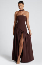 LumoraGaze™ Maxi — Sculpted Elegance with Graceful Flow (XS ) - Dress | Zavonix
