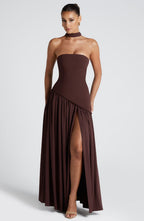 LumoraGaze™ Maxi — Sculpted Elegance with Graceful Flow (XS ) - Dress | Zavonix