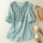 LumoraLuxe™ Blouse — Wrap Yourself in Effortless Elegance and Unstoppable Confidence (Sky Blue XS) - | Zavonix