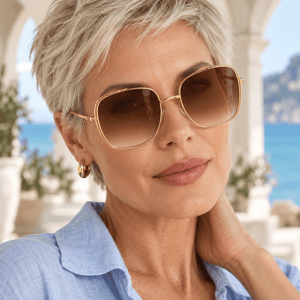 Lunara Square Sunglasses Gold image 2