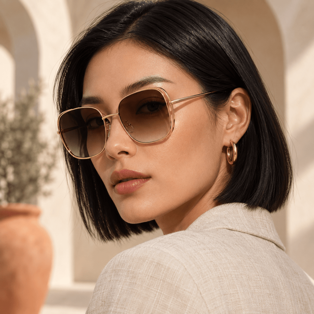 Lunara Square Sunglasses Gold image 3