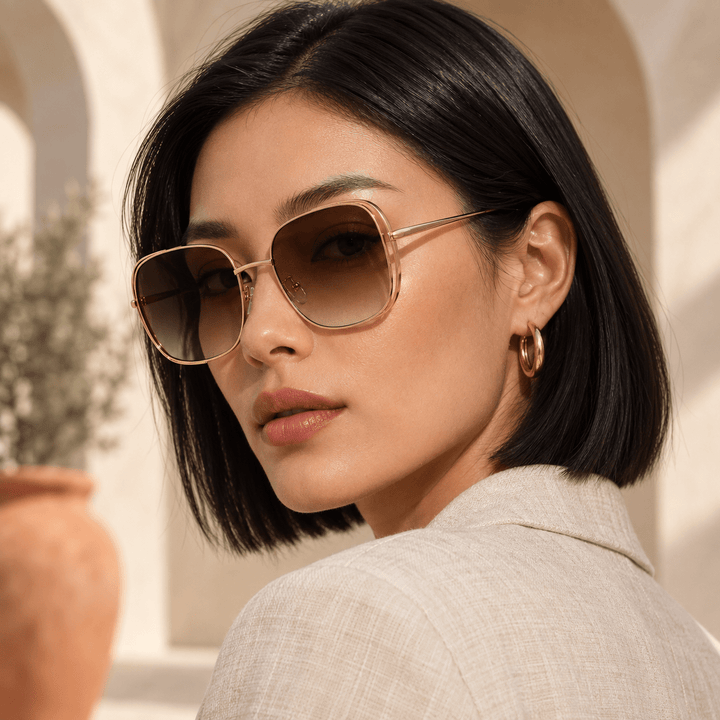 Lunara Square Sunglasses Gold image 3