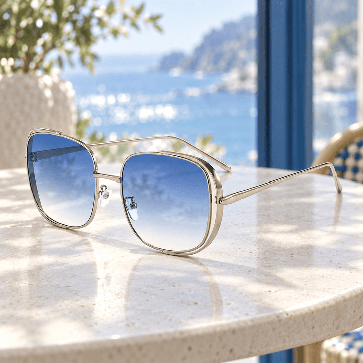 Lunara Square Sunglasses Blue image 7