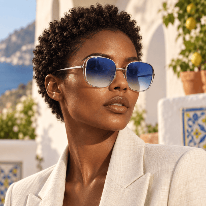 Lunara Square Sunglasses Blue image 8