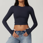 "Lunelle" Crop - Top (Dark Gray S) - | Zavonix