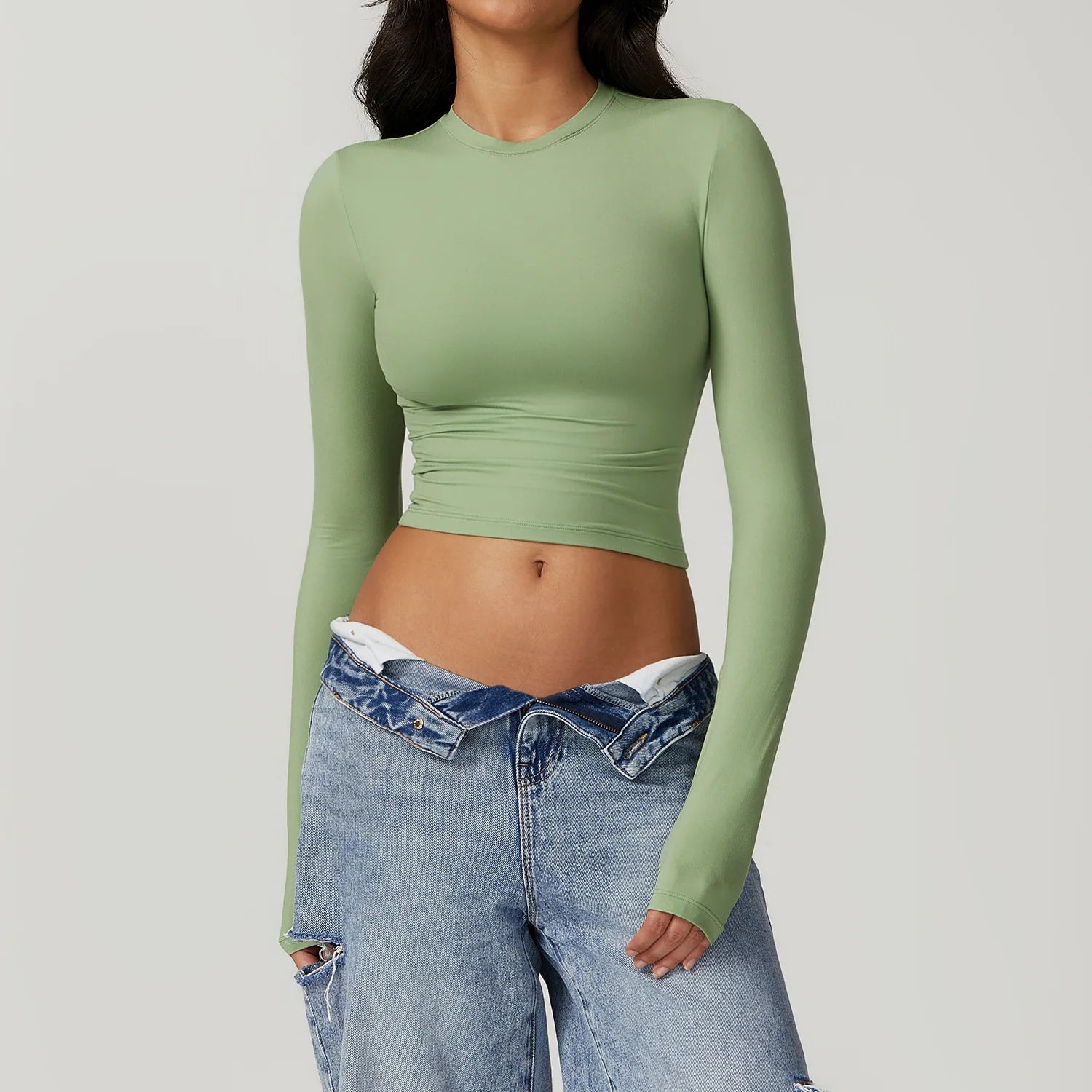 "Lunelle" Crop - Top (Green S) - | Zavonix