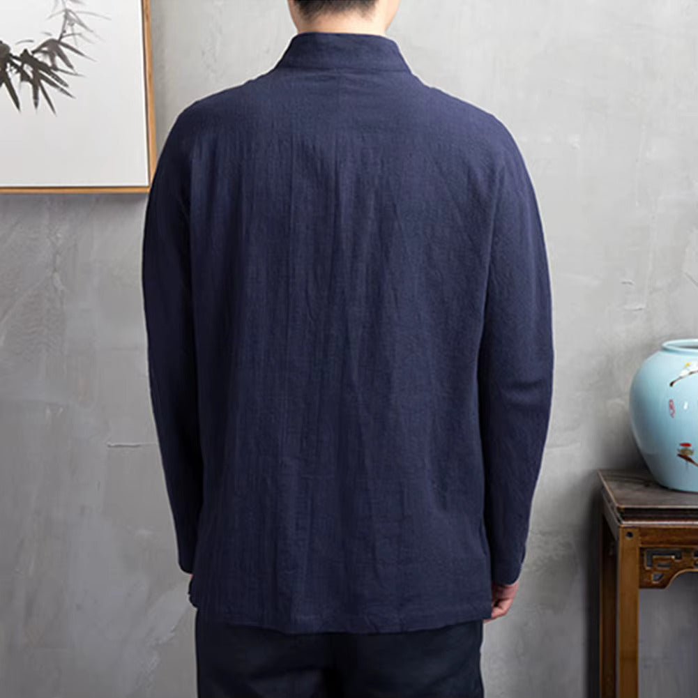 Luohan Traditional Samurai - Era Linen Shirt (Black XXS) - | Zavonix