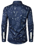 Luxol Stretch — Men’s Wrinkle - Resistant Holiday Shirt with Comfort Fit (Blue S) - xmas | Zavonix