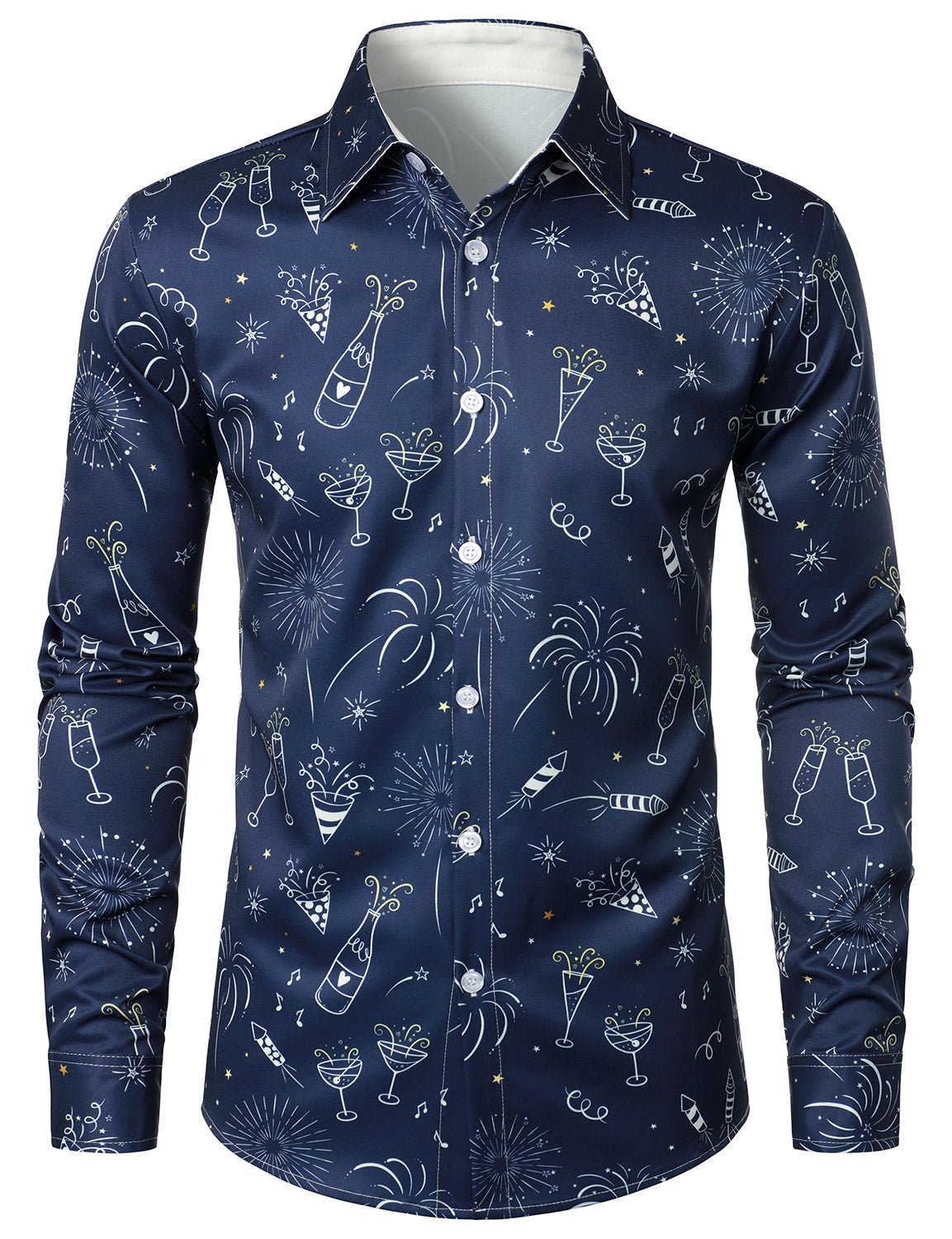 Luxol Stretch — Men’s Wrinkle - Resistant Holiday Shirt with Comfort Fit (Blue S) - xmas | Zavonix