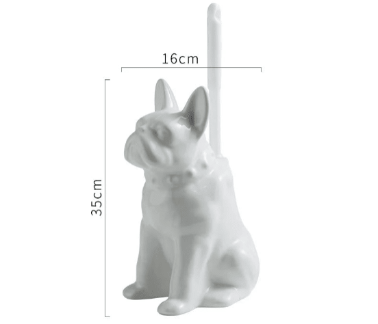 Luxury Ceramic Toilet Brush with Unique Dog Design – Stylish Toilet Bowl Brush and Holder for Bathroom Decor 6