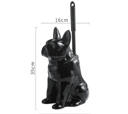 Luxury Ceramic Toilet Brush with Unique Dog Design – Stylish Toilet Bowl Brush and Holder for Bathroom Decor 8