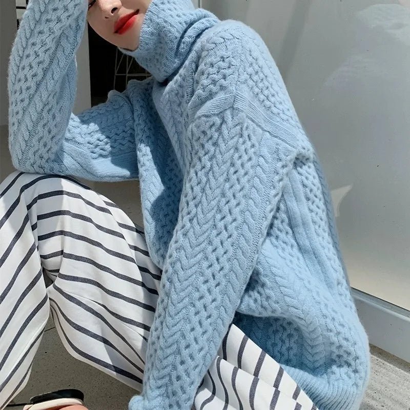 Madeline 100% Genuine Cashmere Sweater (Light blue XS) - | Zavonix