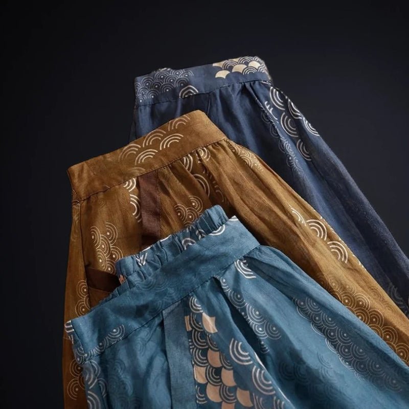 MADINA LINEN SKIRT (Navy Blue XS) - | Zavonix