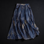 MADINA LINEN SKIRT (Navy Blue XS) - | Zavonix