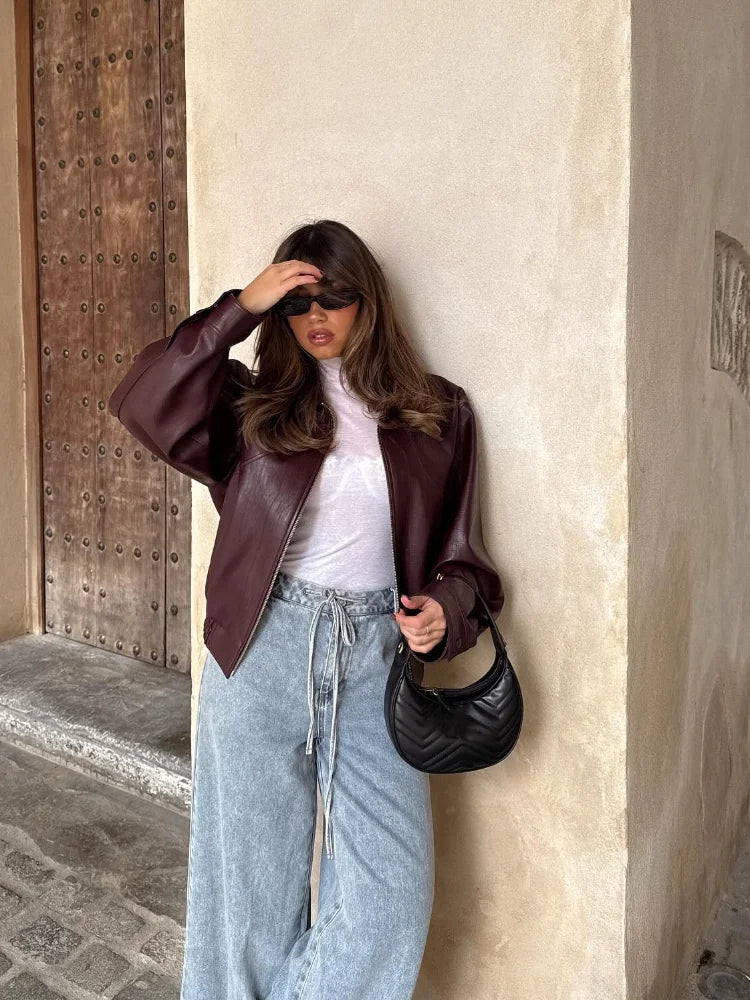 Maelle Cropped Faux-Leather Jacket product image 4