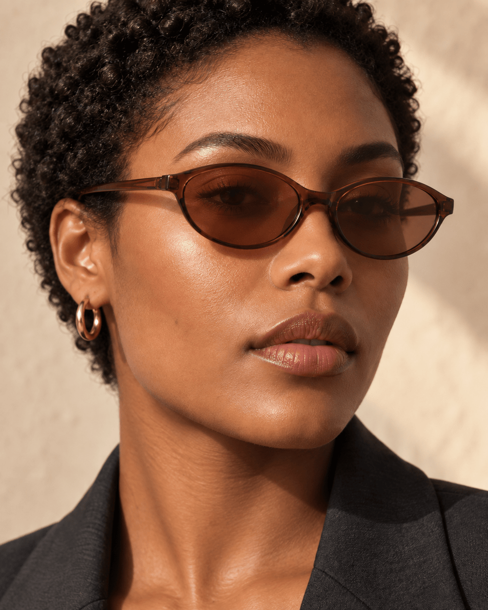Maelle Oval Sunglasses Brown image 02