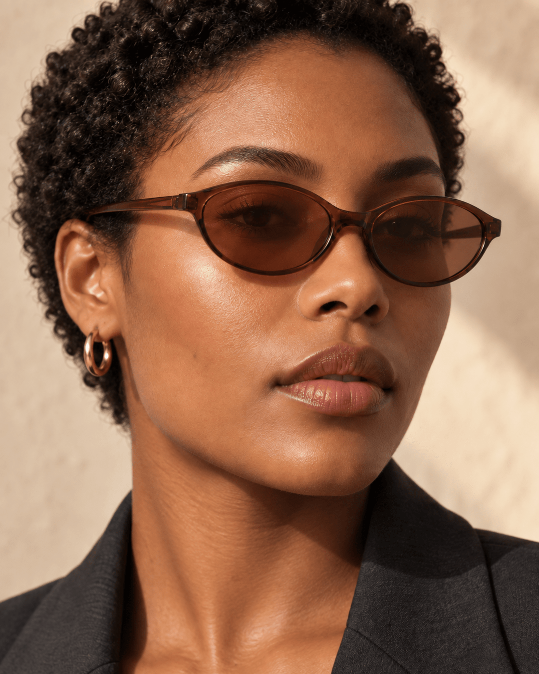 Maelle Oval Sunglasses Brown image 02