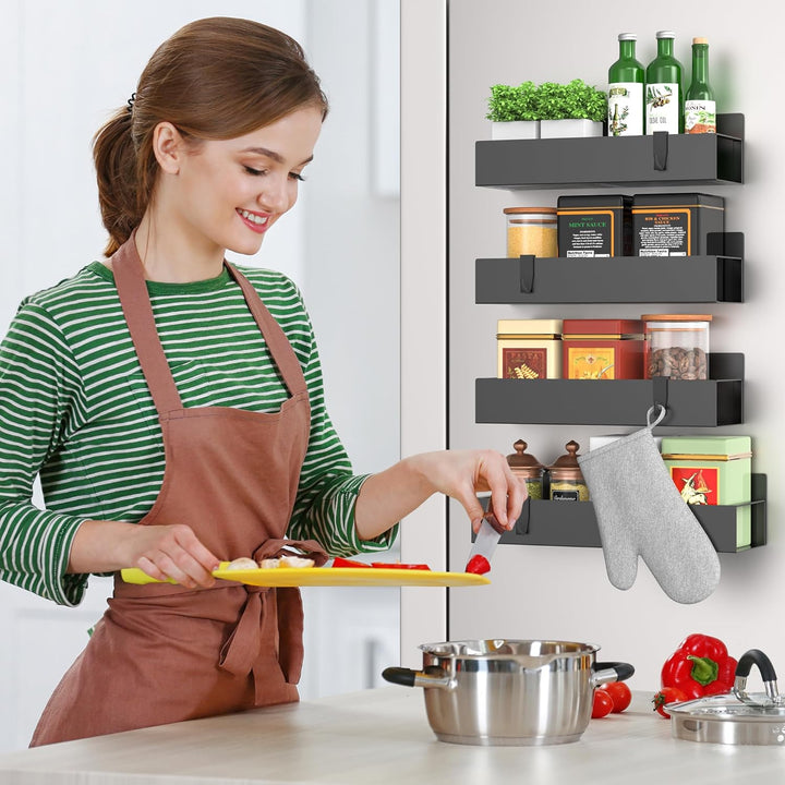 Magnetic Kitchen Spice Rack with Reinforced Steel Frame