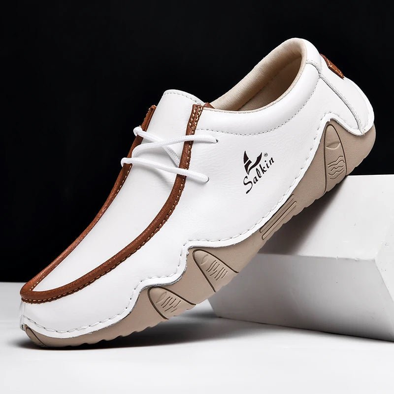 "Magnus" Driving Slip - Ons (White 7) - Loafers | Zavonix