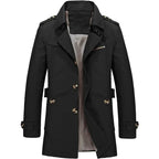 Malvenna — Tailored Premium Cotton Trench Coat with Flannel Lining (Black M) - | Zavonix