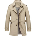 Malvenna — Tailored Premium Cotton Trench Coat with Flannel Lining (Black M) - | Zavonix