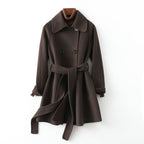 MADONA™ CASHMERE WOOL COAT (Dark Brown XS) - | Zavonix