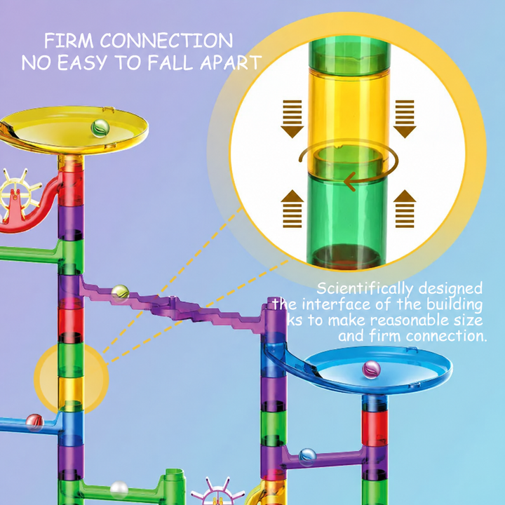 Detail showing how the marble run&