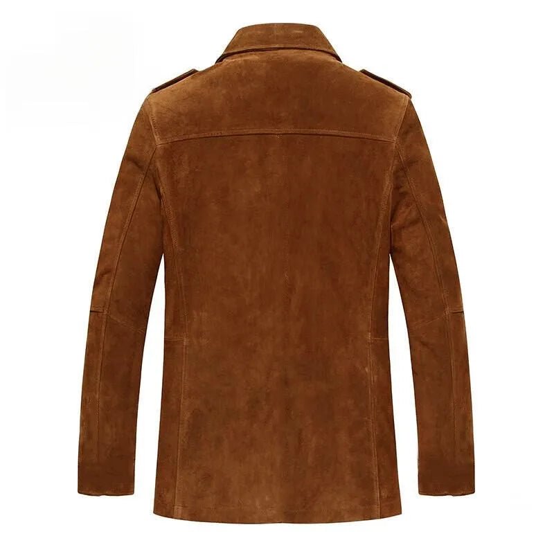 Marcen Jacket — Suede - Like Sherpa - Lined Jacket with Tailored Fit (Coffee XS) - | Zavonix