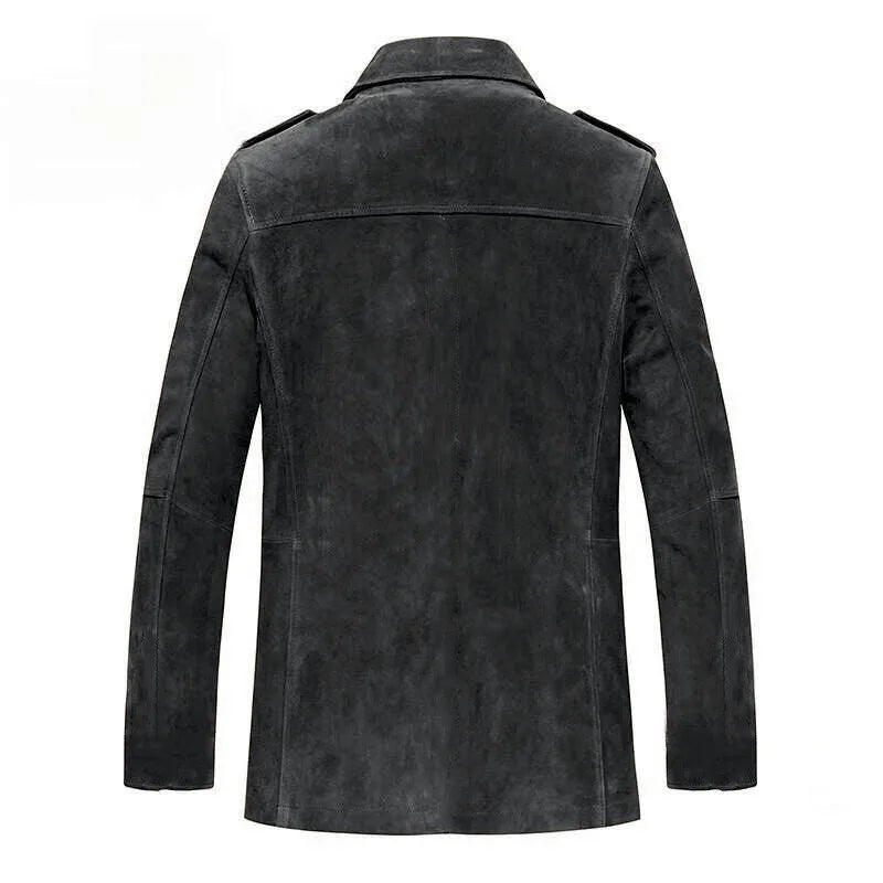 Marcen Jacket — Suede - Like Sherpa - Lined Jacket with Tailored Fit (Gray XS) - | Zavonix