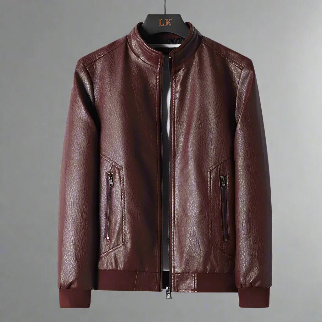 "Marchetti" Faux Leather Jacket (Red XXS) - | Zavonix