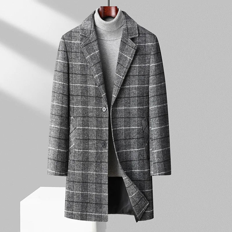 "Marco Salvatore" Wool - Mix Overcoat (Gray XXS) - | Zavonix