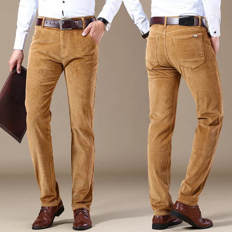 "Marconi" Corduroy Trousers (Charcoal Black 28) - | Zavonix