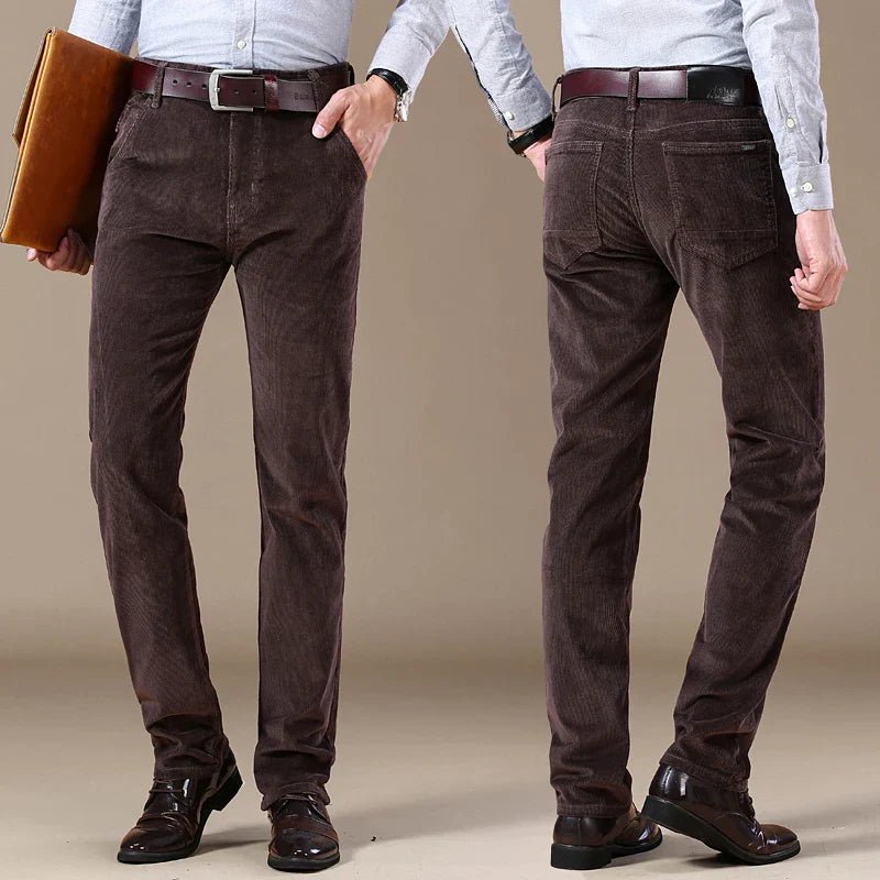 "Marconi" Corduroy Trousers (Charcoal Black 28) - | Zavonix