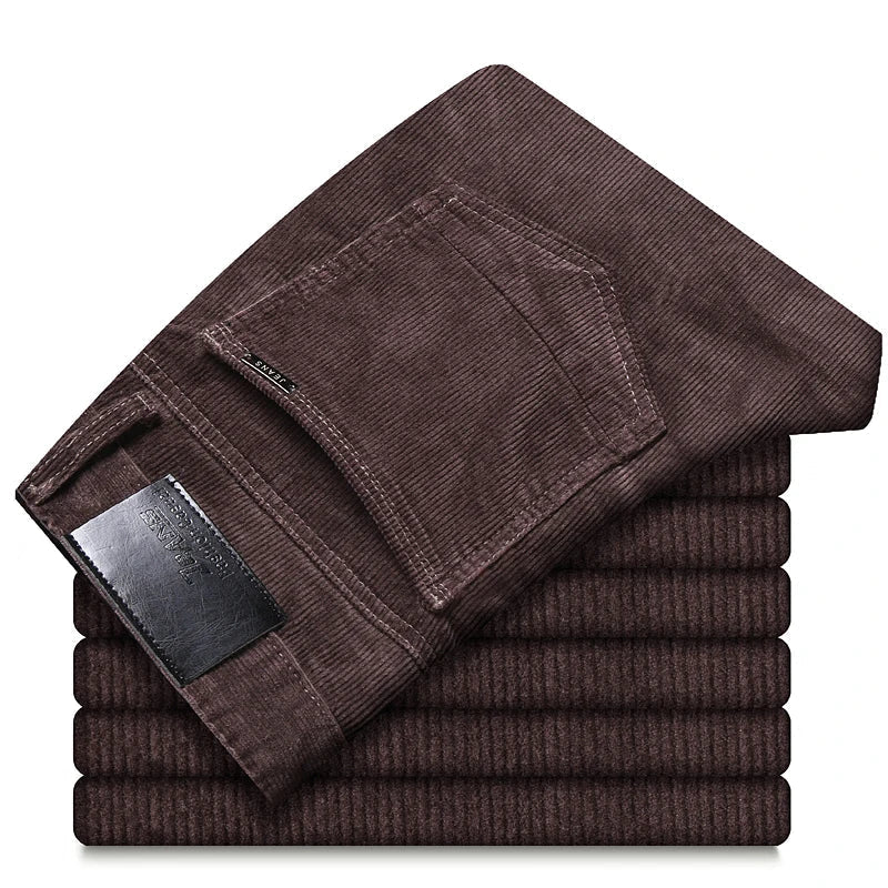 "Marconi" Corduroy Trousers (Charcoal Black 28) - | Zavonix