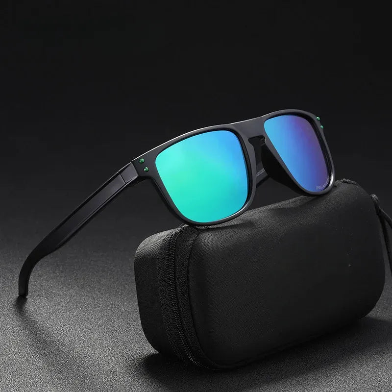 Marcus Ebony Polarized Square Sunglasses (Green ) - Men's Sunglasses | Zavonix