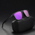 Marcus Ebony Polarized Square Sunglasses (Purple ) - Men's Sunglasses | Zavonix