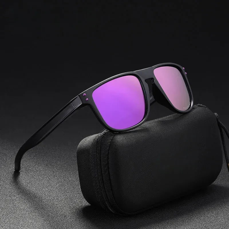 Marcus Ebony Polarized Square Sunglasses (Purple ) - Men's Sunglasses | Zavonix