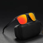 Marcus Ebony Polarized Square Sunglasses (Red ) - Men's Sunglasses | Zavonix