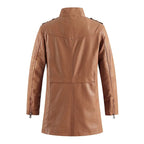 Marelli — Premium Leather Jacket with Tailored Fit and Zipper Pocket (Brown XS) - | Zavonix