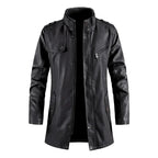 Marelli — Premium Leather Jacket with Tailored Fit and Zipper Pocket (Purple XS) - | Zavonix