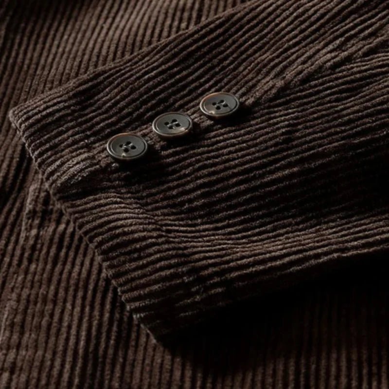 Marenox — Corduroy Blazer with Relaxed Fit and Oversized Pockets (Gray S) - | Zavonix