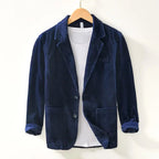 Marenox — Corduroy Blazer with Relaxed Fit and Oversized Pockets (Blue S) - | Zavonix
