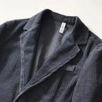 Marenox — Corduroy Blazer with Relaxed Fit and Oversized Pockets (Gray S) - | Zavonix