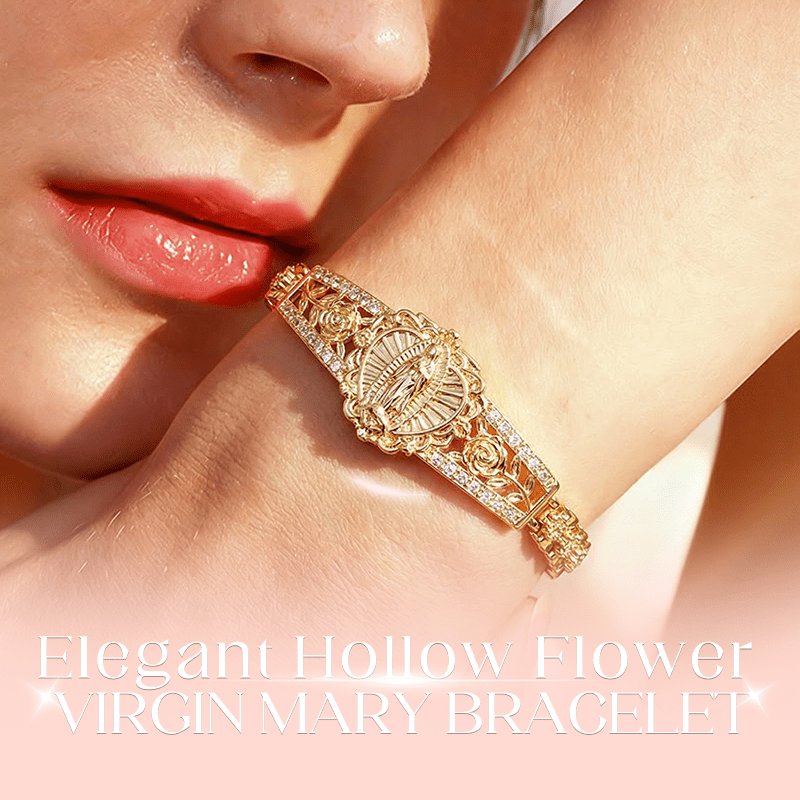 Marian Medallion Gold Copper Filigree Bracelet Product Image 02