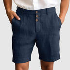 "Marina Twilight" Refined Shorts (Gray S) - Linen shorts | Zavonix