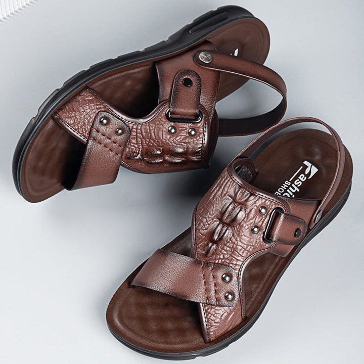 Marina Two Way Strap Leather Sandals Product Image 04