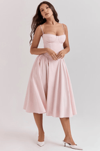 Marinelle™ Navy Midi Dress — Sculpted Fit, Breathable Comfort (XS Dove Grey) - | Zavonix