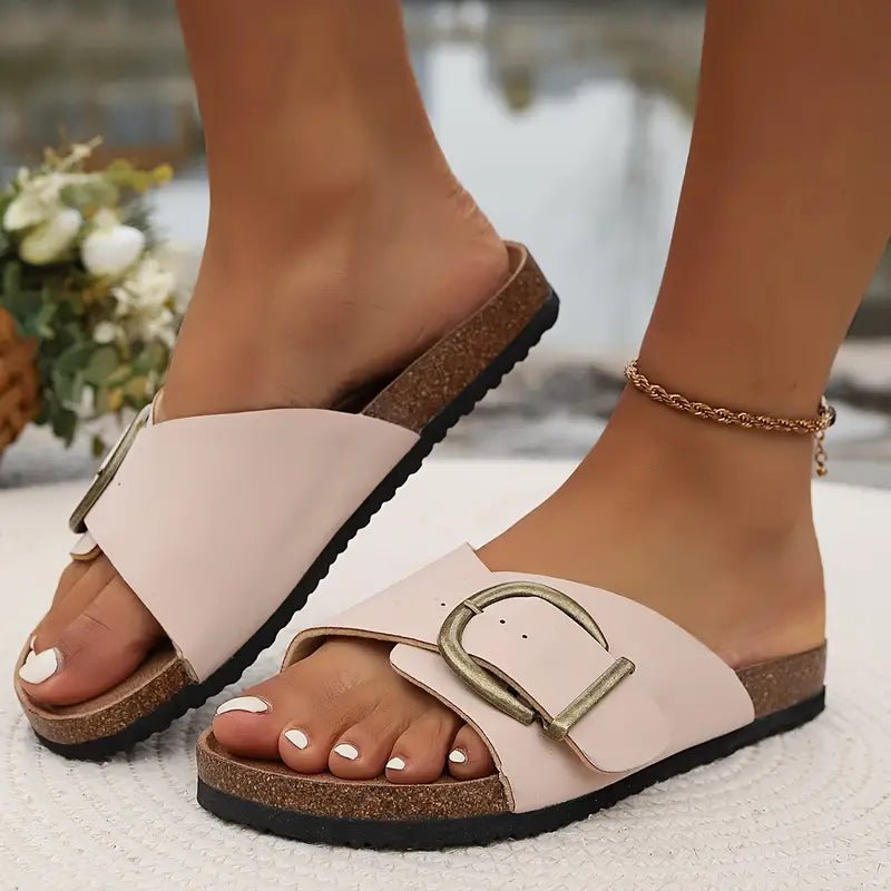 Marla Buckled Cork Slide Sandals product image 2